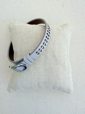 *Single Leather Reversible Band Bracelet* KEEP COLLECTIVE Retired~Gray *NIP*